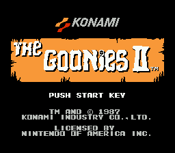The Goonies II title screenshot